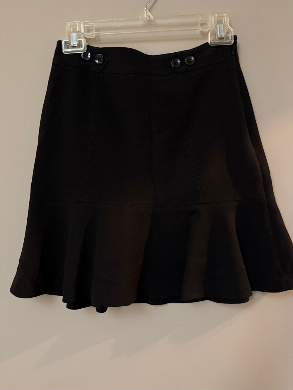White House Black Market Black Flounce Hem Skirt